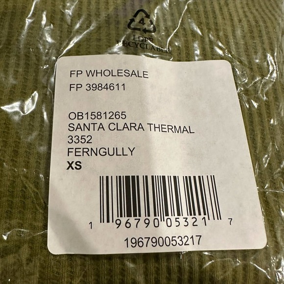 Free People Santa Clara Thermal Long Sleeve Top Ferngully - Picture 5 of 8